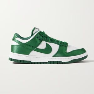Nike Dunk Low satin sneakers in green